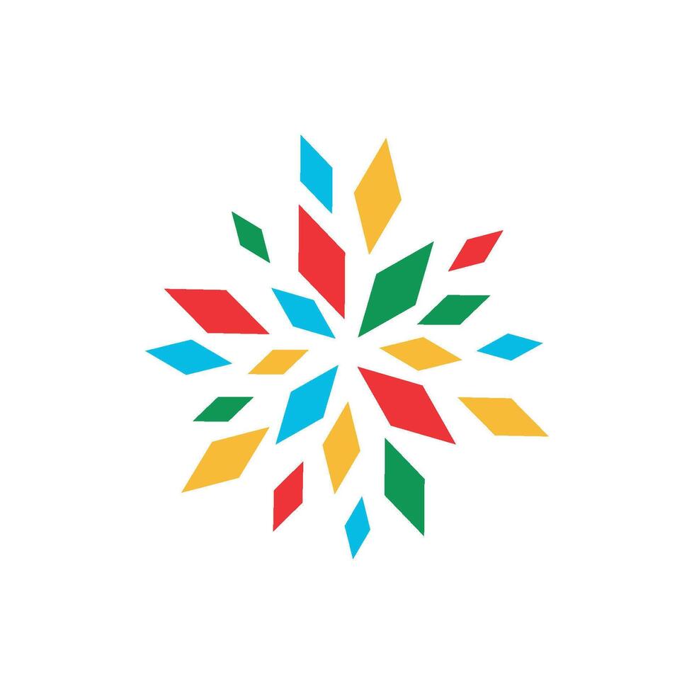 Colorful Sunburst Icon Logo Template vector