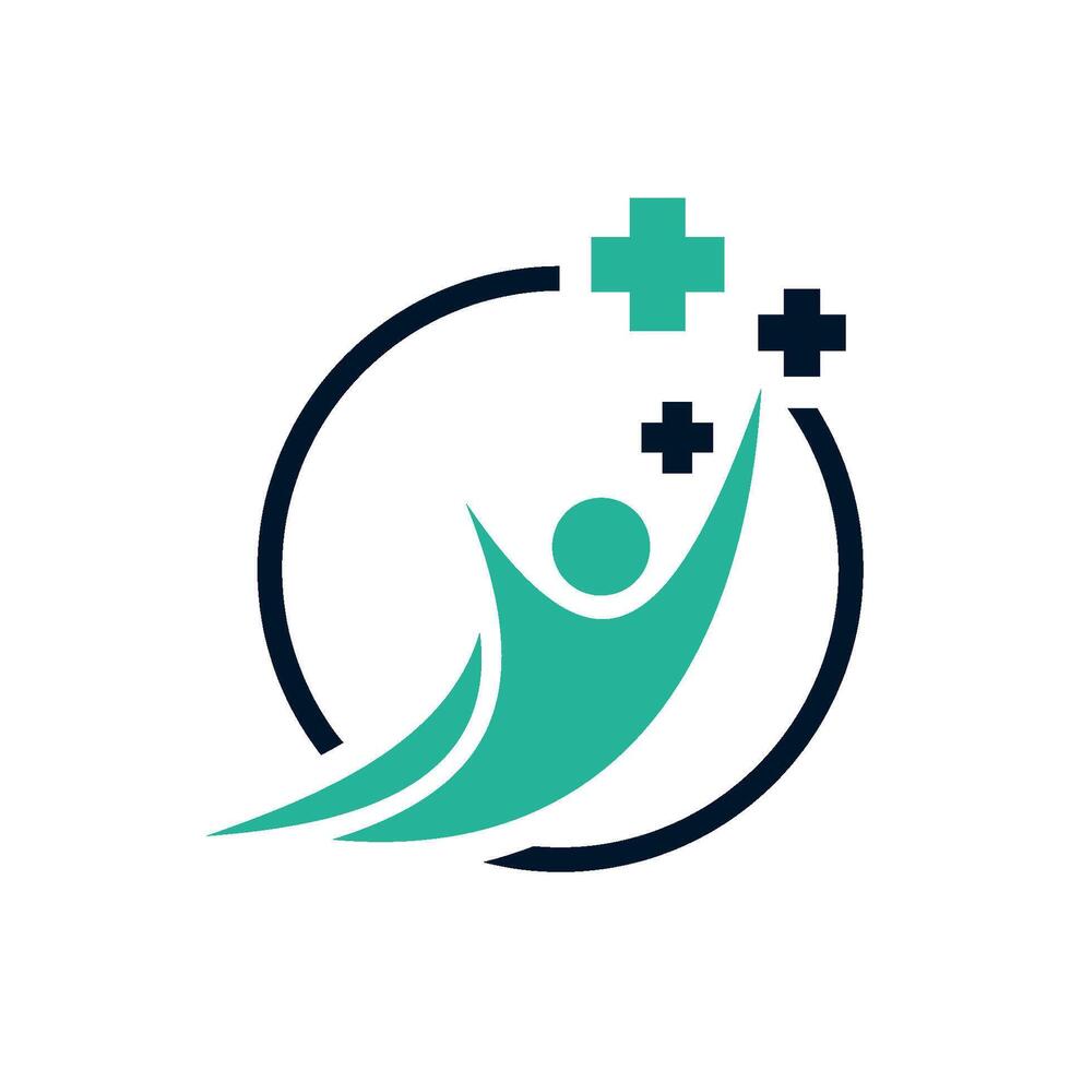 Healthcare Human Figure Icon Logo Template vector