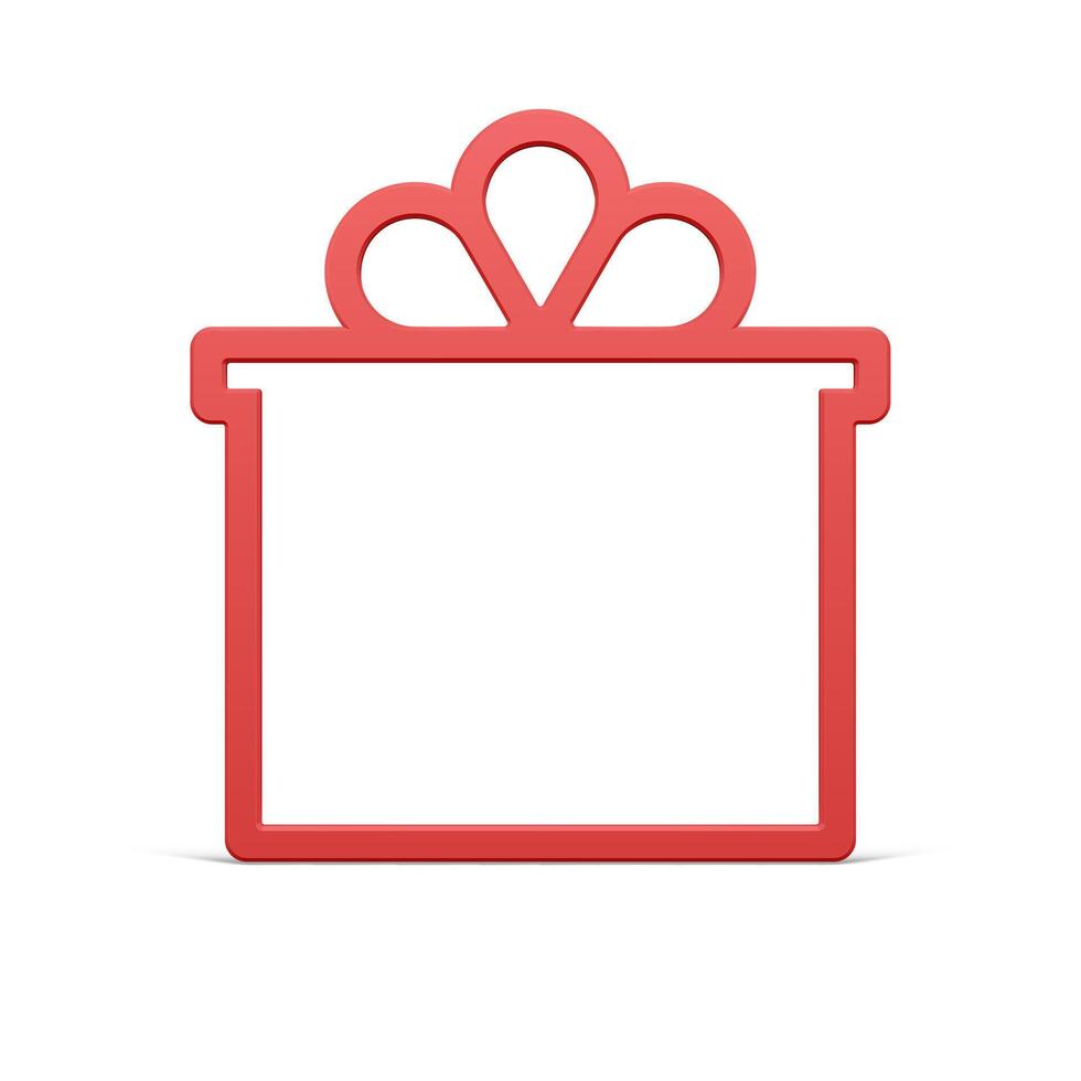 Classic red present cardboard shape decorative bauble Christmas celebrating realistic vector
