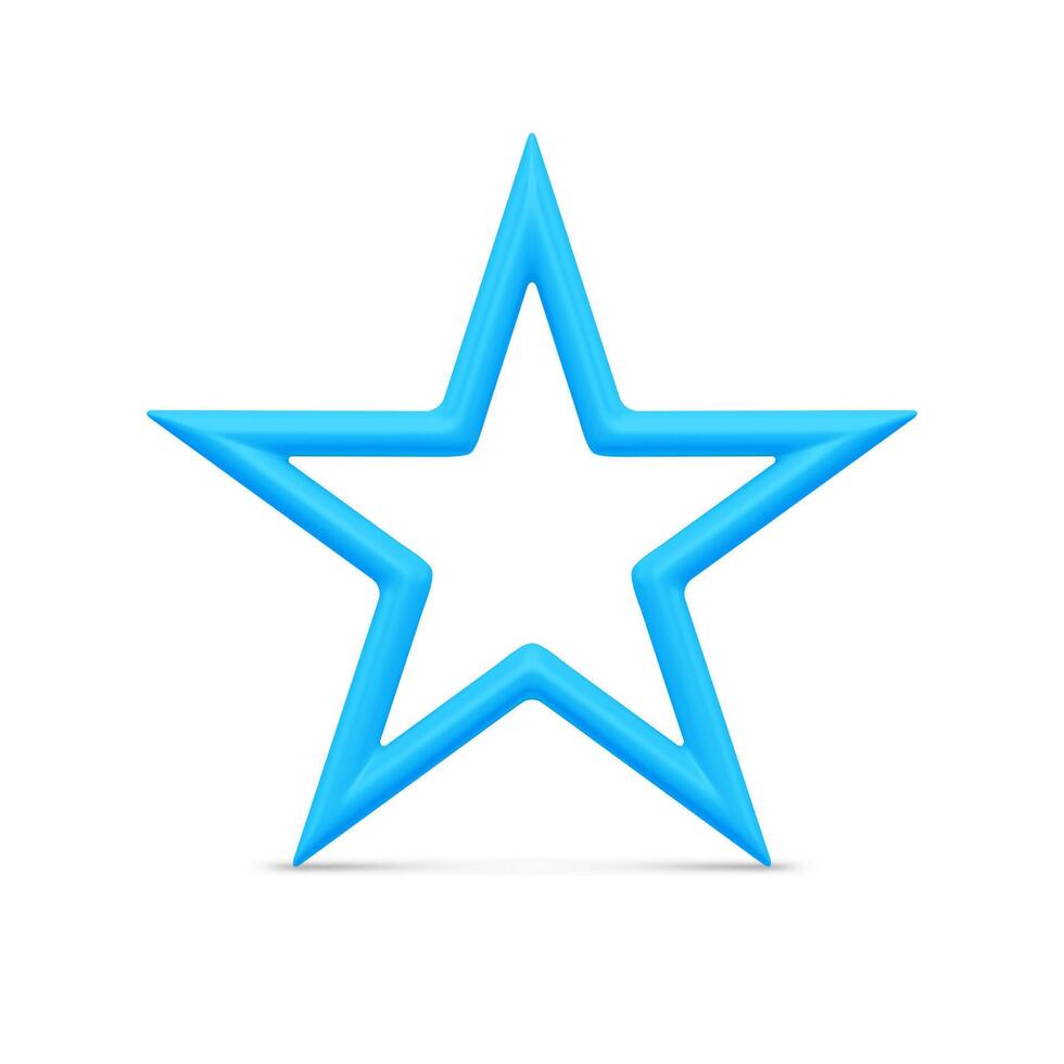Five pointed blue star 3d illustration vector