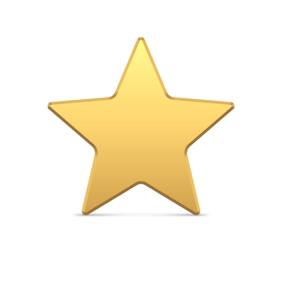 Bright luxury golden star metallic surface 3d template illustration vector