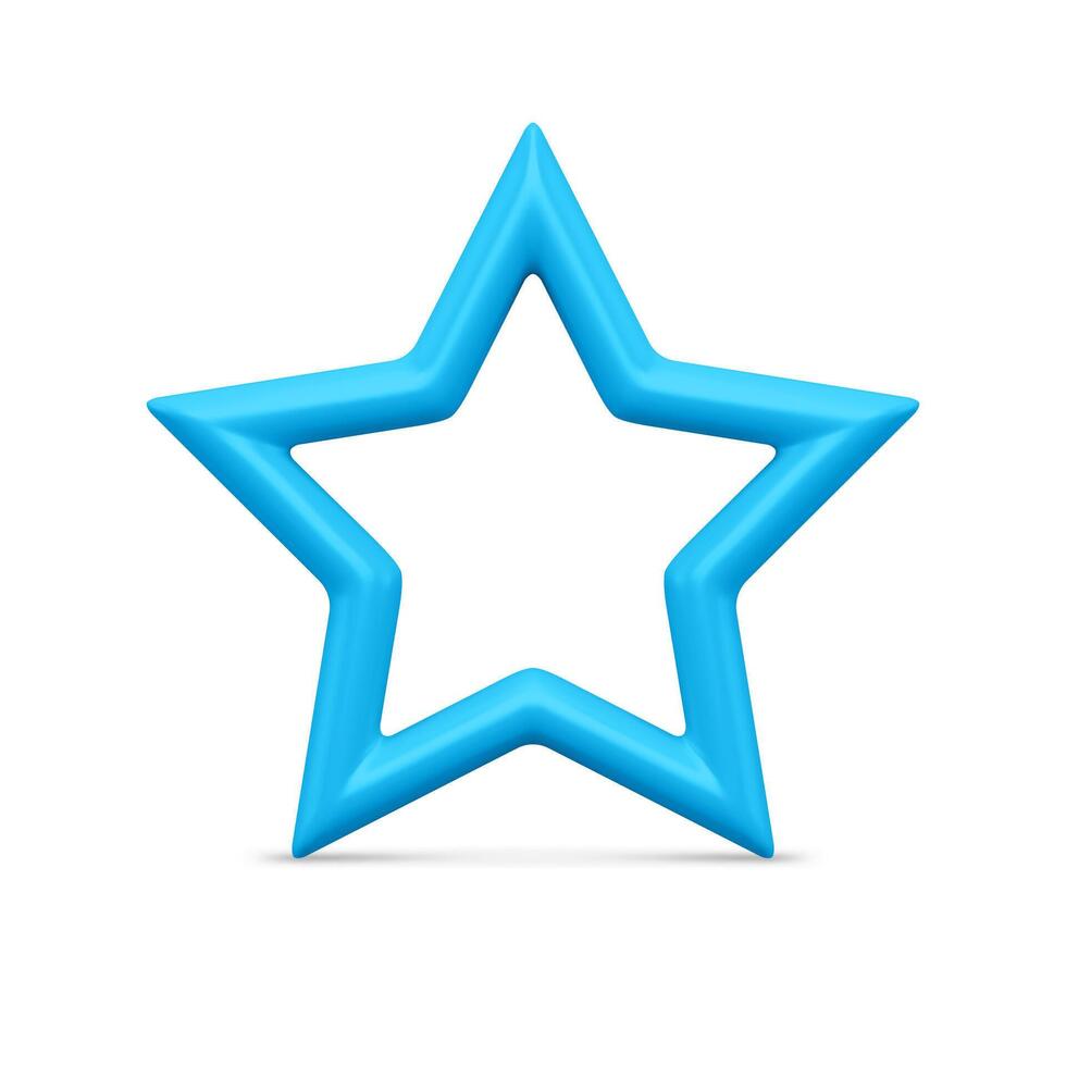 Five pointed blue star 3d illustration vector
