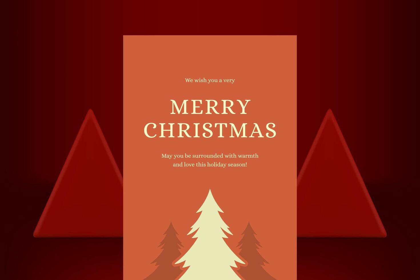 Merry Christmas vintage greeting card wild forest spruce decorative design illustration vector