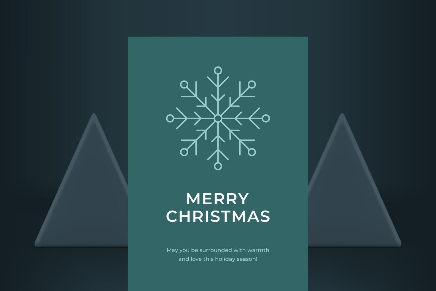 Stylish Merry Christmas modern greeting card green gray design illustration vector