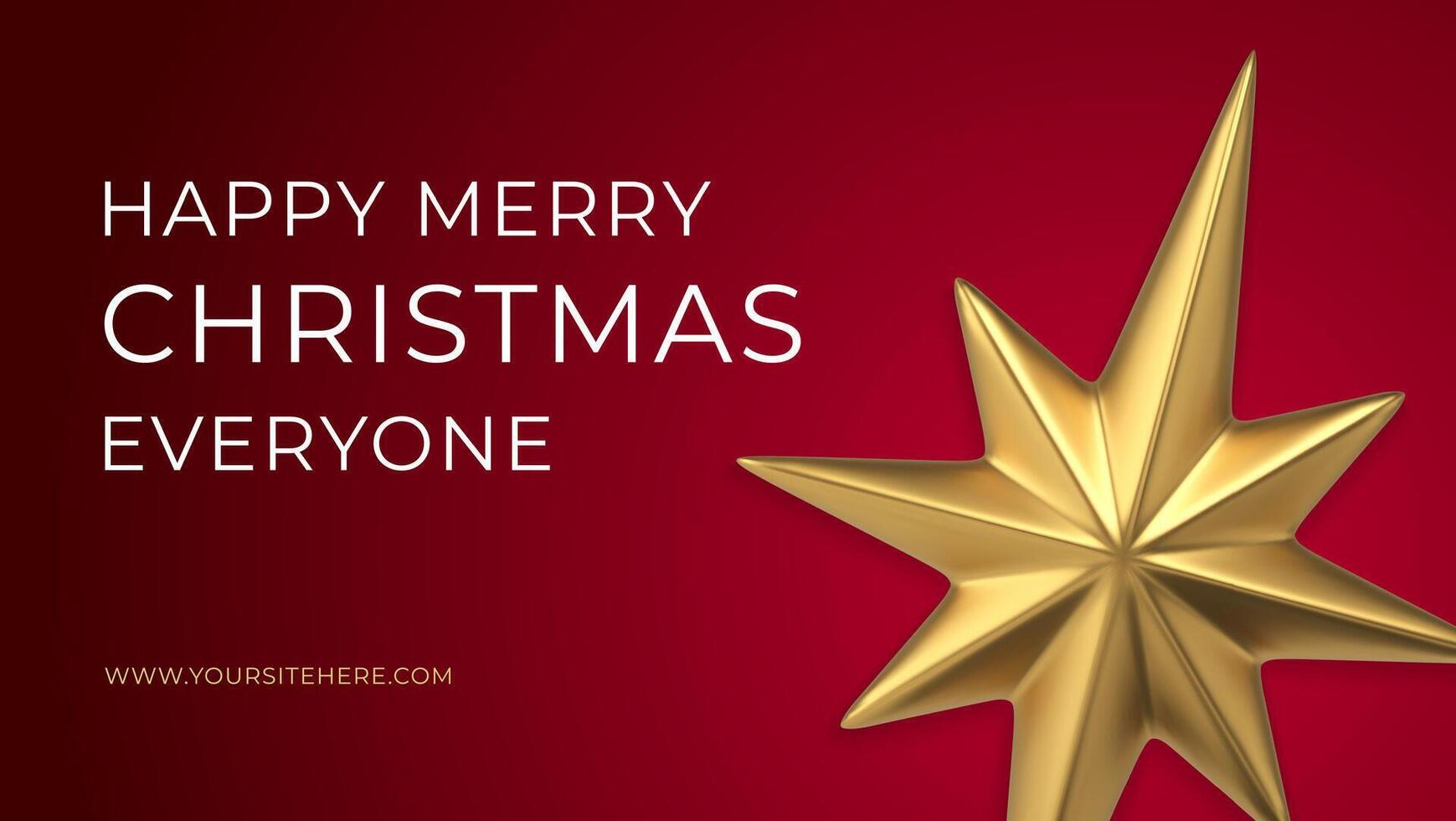 Christmas congratulations greeting red gradient web banner template realistic 3d icon vector