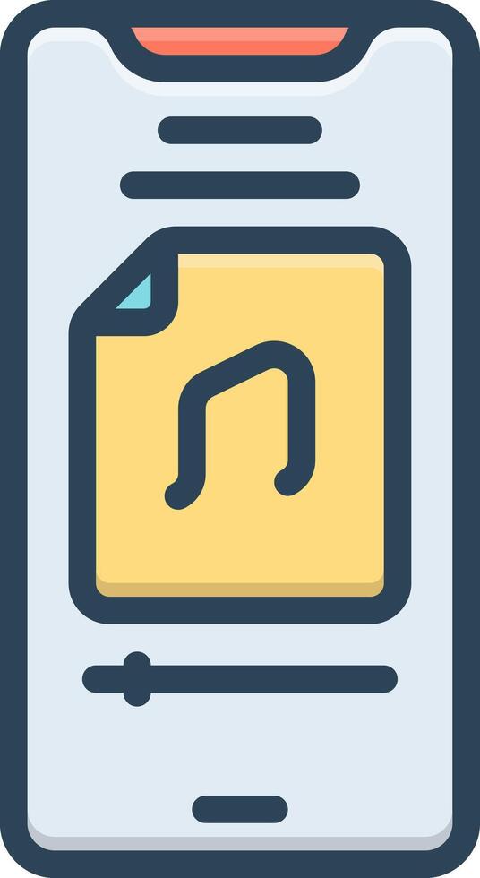 Color icon for music file vector