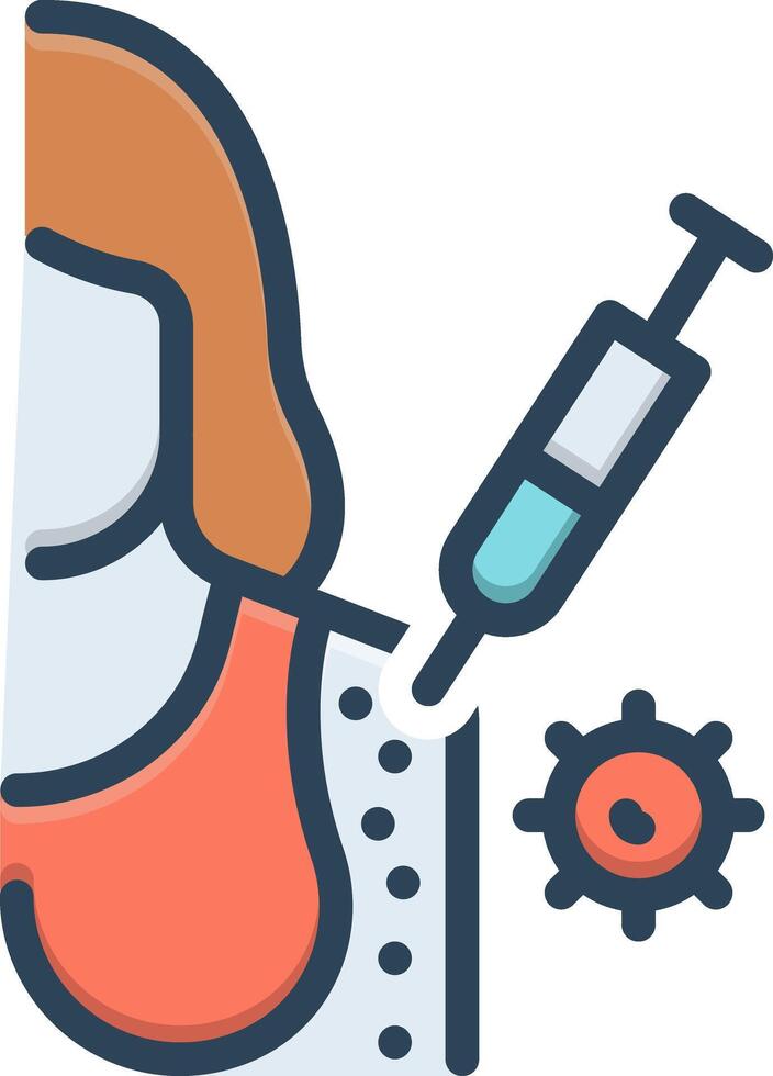 Color icon for vaccine allergy vector