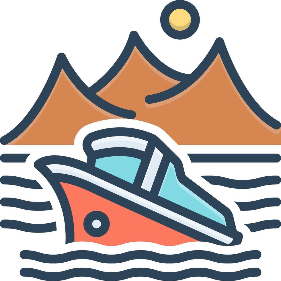 Color icon for cruise vector