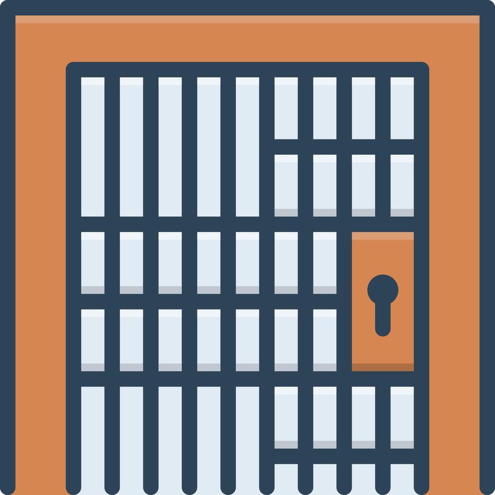 Color icon for jail vector