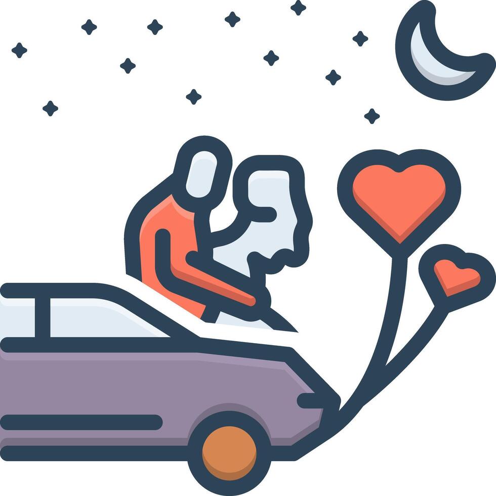Color icon for romantic night vector
