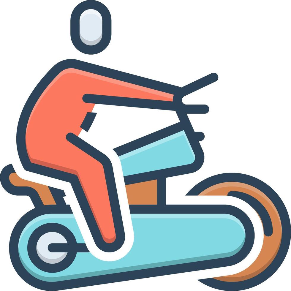 Color icon for alliptical bike vector