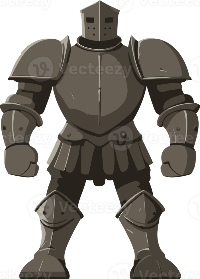Medieval Knight Armor Illustration - Full Body Plate Armor in Heroic Pose png