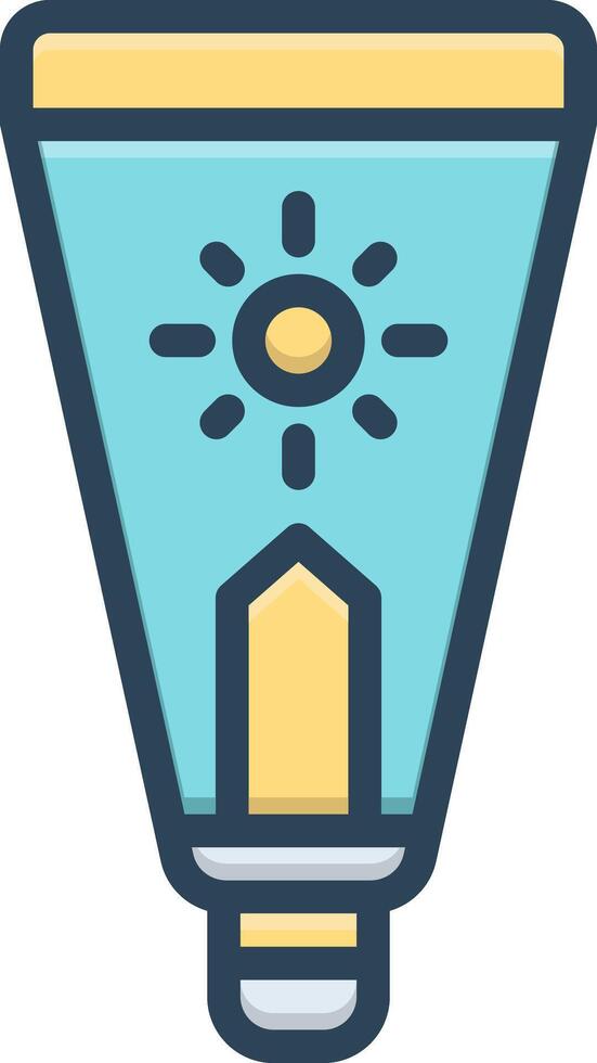 Color icon for sunscream vector