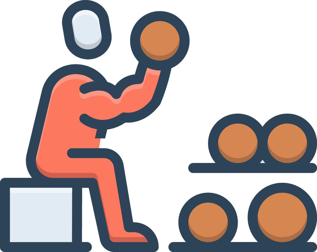Color icon for biceps curl vector