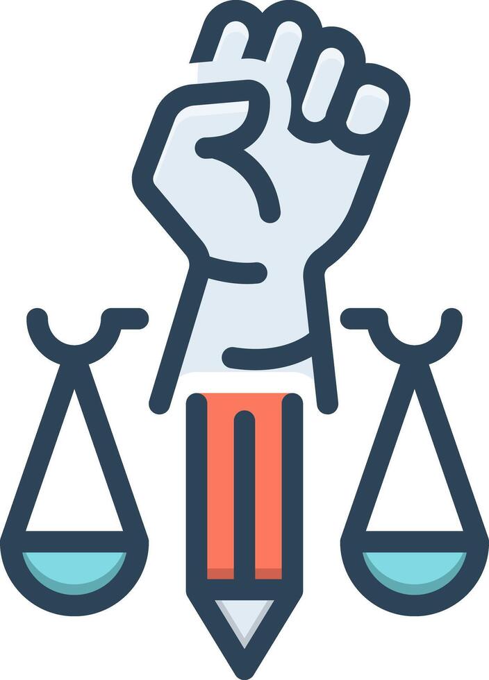 Color icon for human right vector