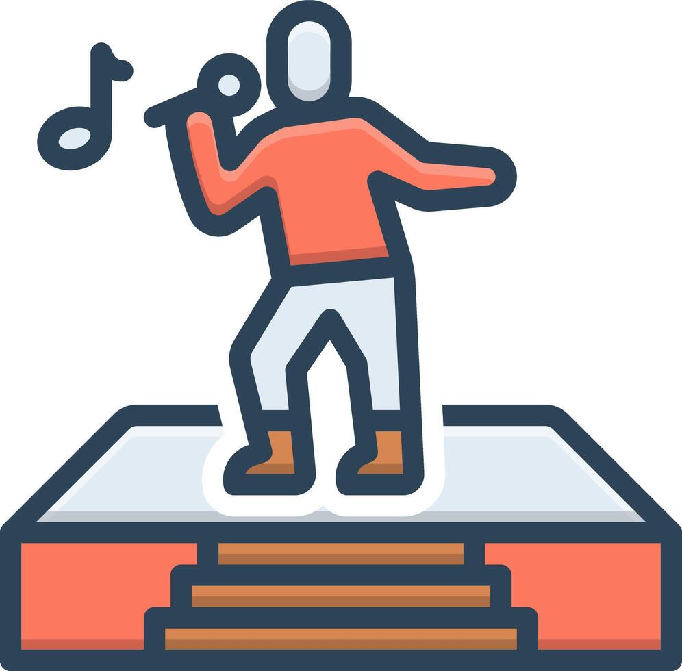 Color icon for singing vector
