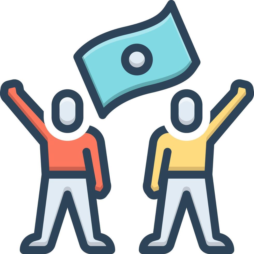 Color icon for human right vector