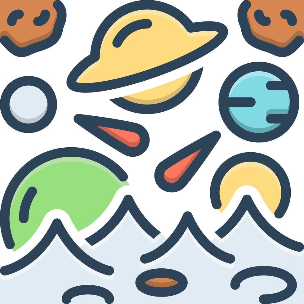 Color icon for space conquest vector
