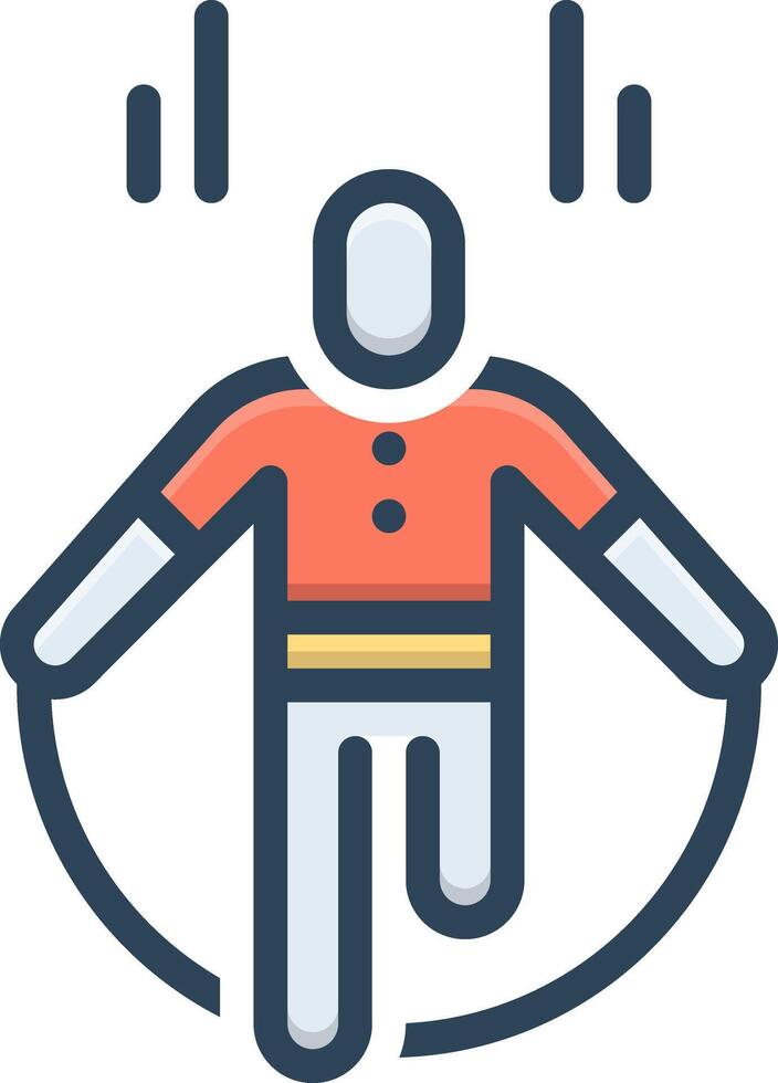 Color icon for jumping rope vector
