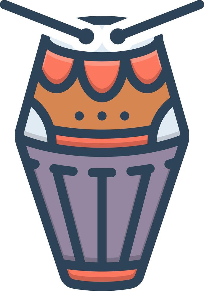 Color icon for drum vector