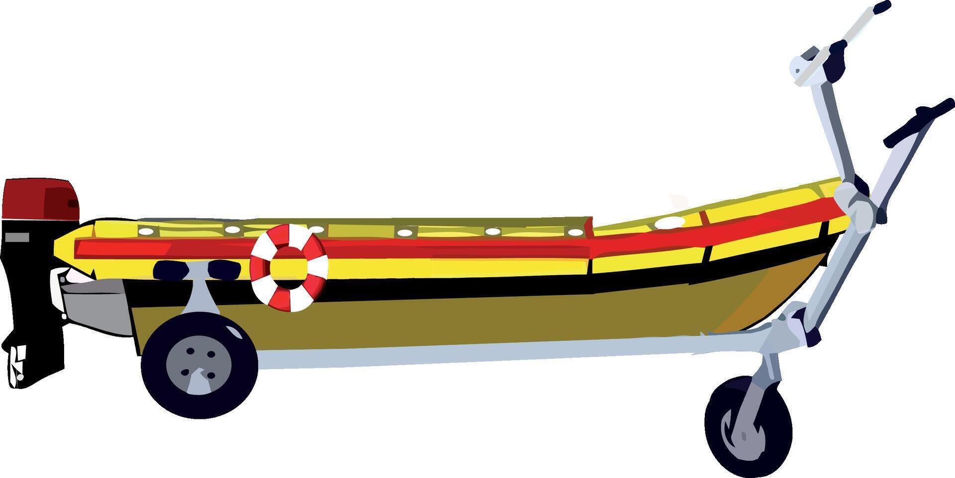 Rescue boat on its trailer waiting for emergency intervention vector