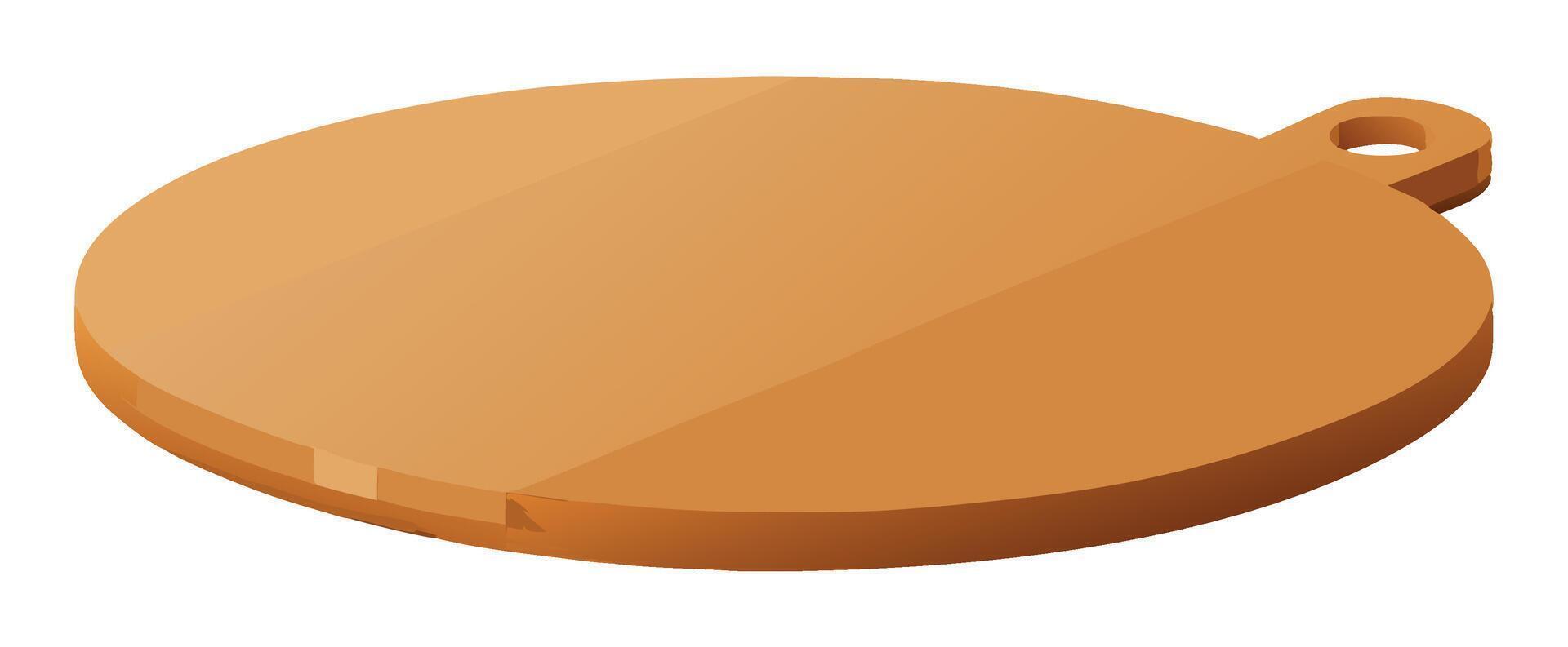Empty wooden cutting board lying on white background- vector