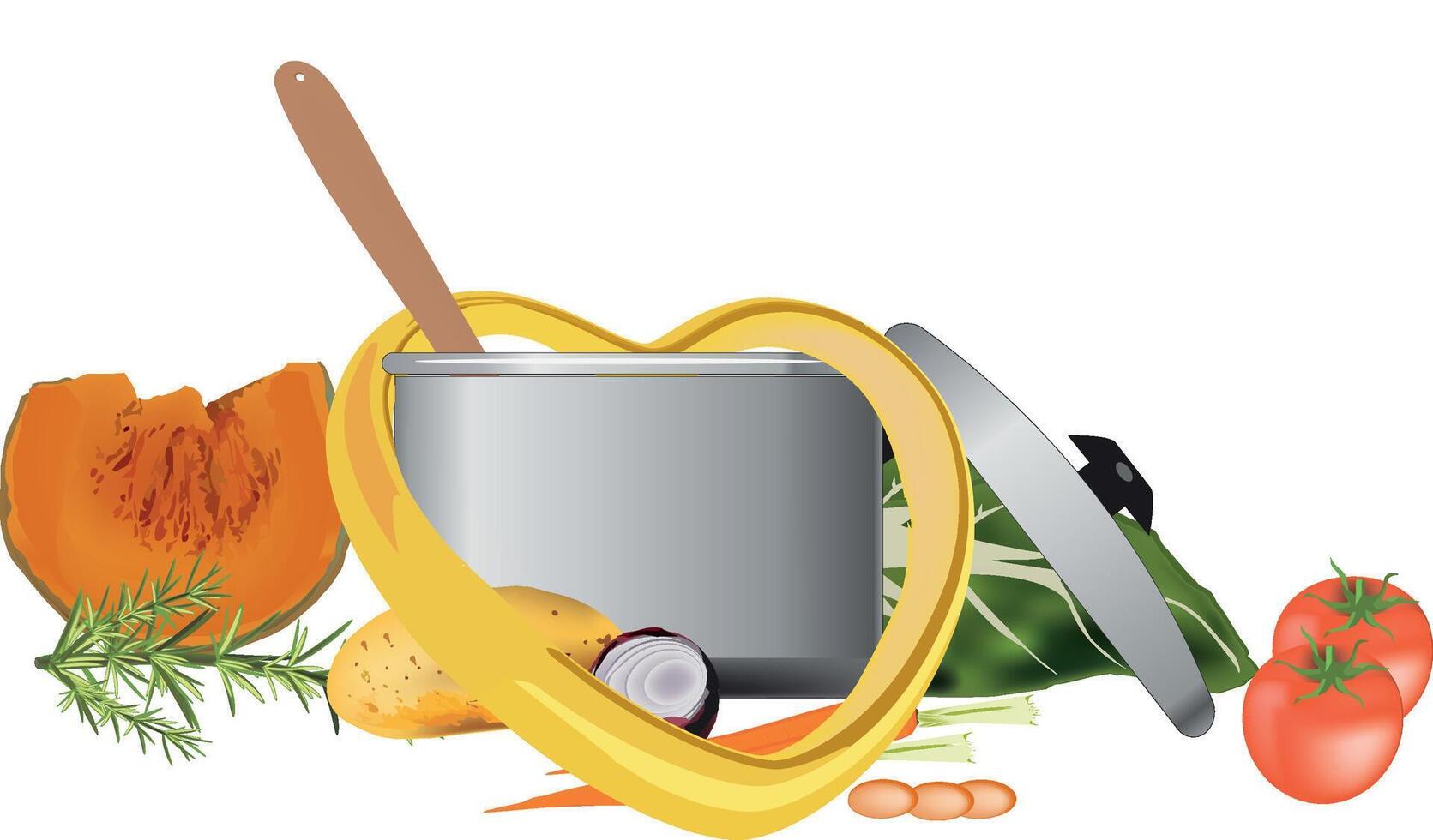 Cooking with love, preparing a healthy meal for your family vector