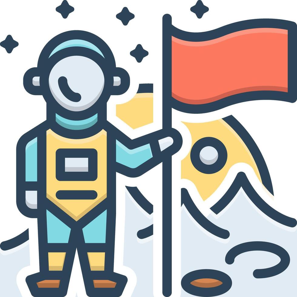 Color icon for space conquest vector