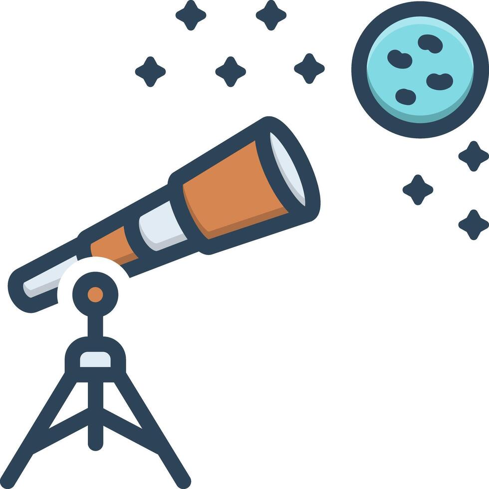 Color icon for telescope vector