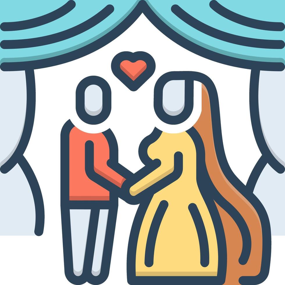 Color icon for wedding vector