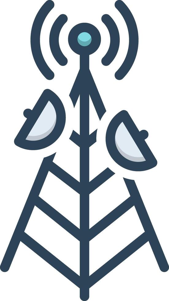 Color icon for antenna vector