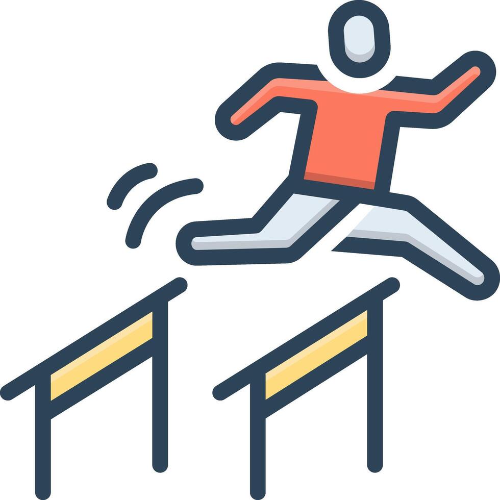 Color icon for hurdle vector