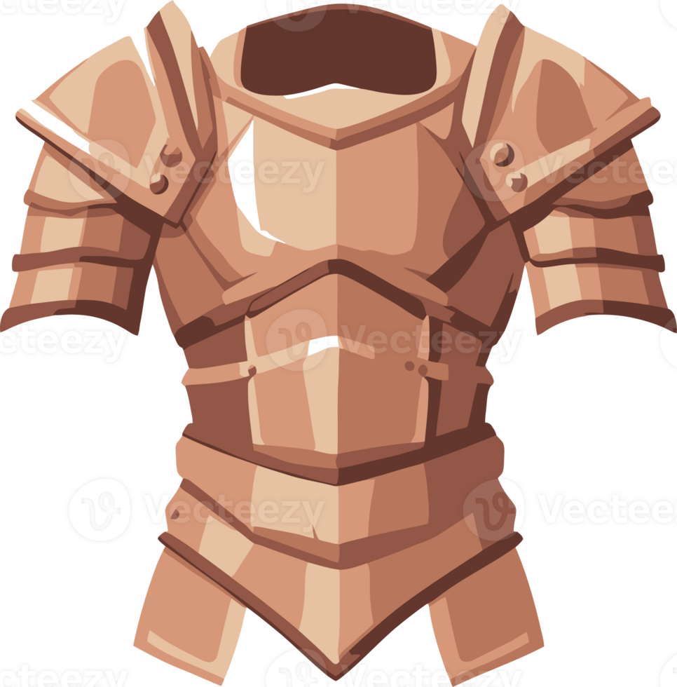 Medieval Knight Armor Suit Illustration - Detailed Cartoon Metal Body Armor for Historical Concepts png