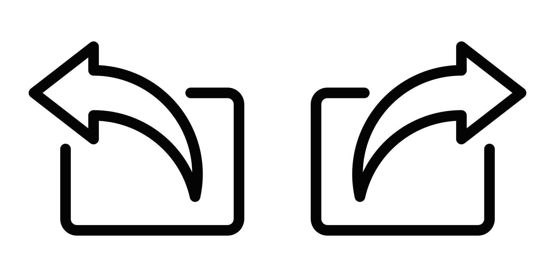 Illustration of share arrows icons, perfect for sharing content, social media, and communication concepts. Editable stroke. vector