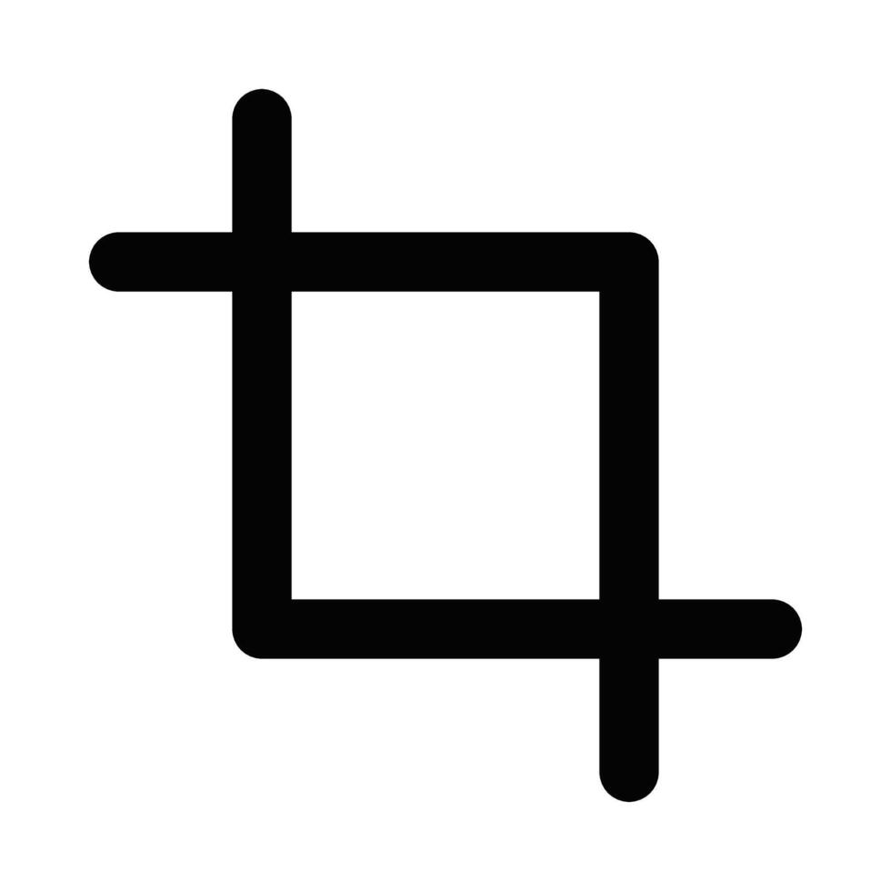 Illustration of a crop tool icon, representing image editing, adjustment, and customization for creative projects. Editable stroke. vector