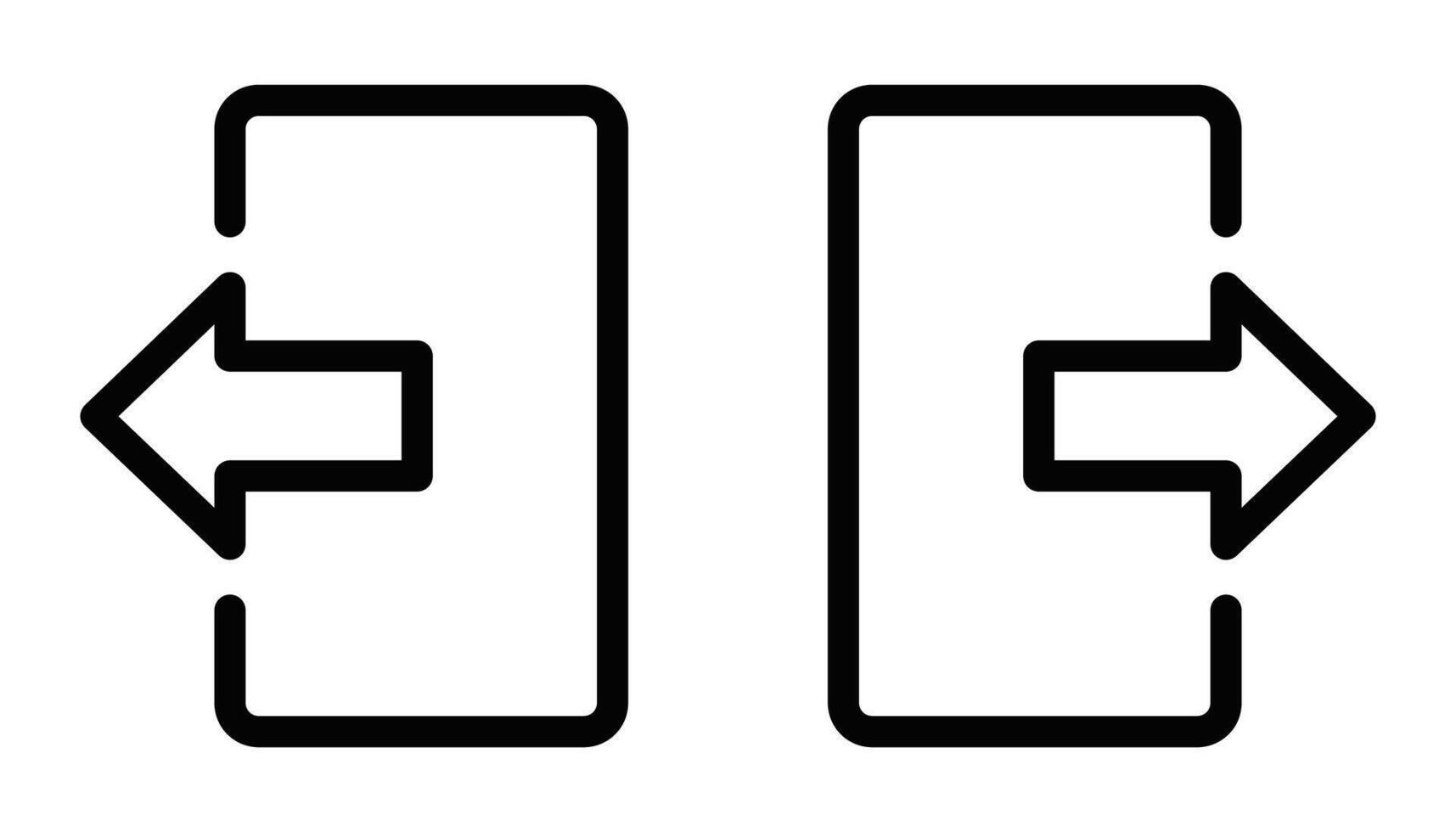 Illustration of back and forward icons, ideal for navigation, web interfaces, and digital applications. Editable stroke. vector