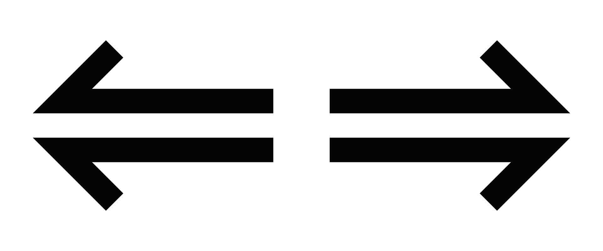 Illustration of bidirectional arrows, ideal for concepts of movement, exchange, or navigation in graphic designs. Editable stroke. vector