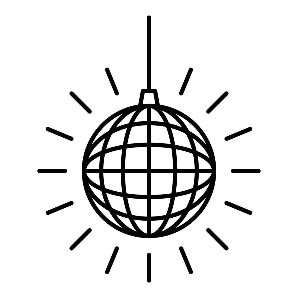 Illustration of a disco ball icon, perfect for party, nightlife, dance, and music-themed designs. Editable stroke. vector