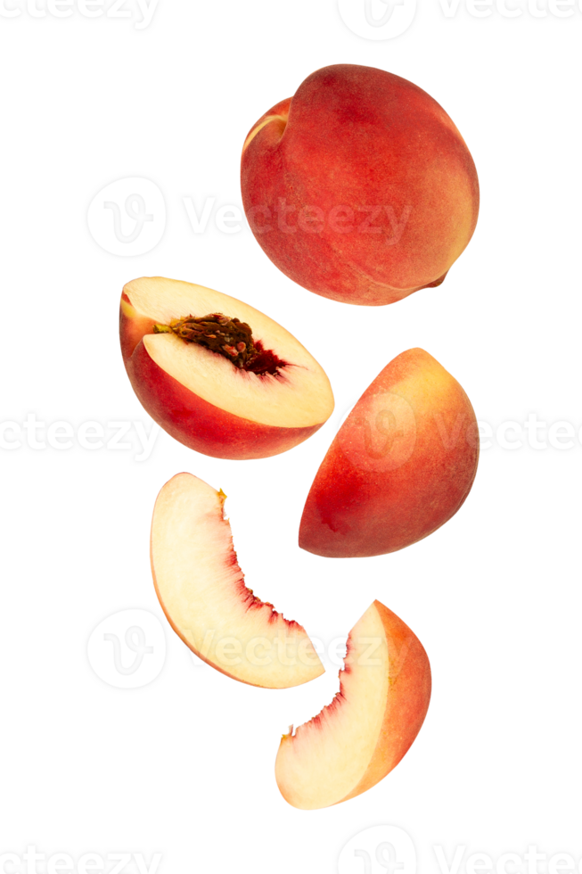 Falling Peach, cutout, full depth of field png