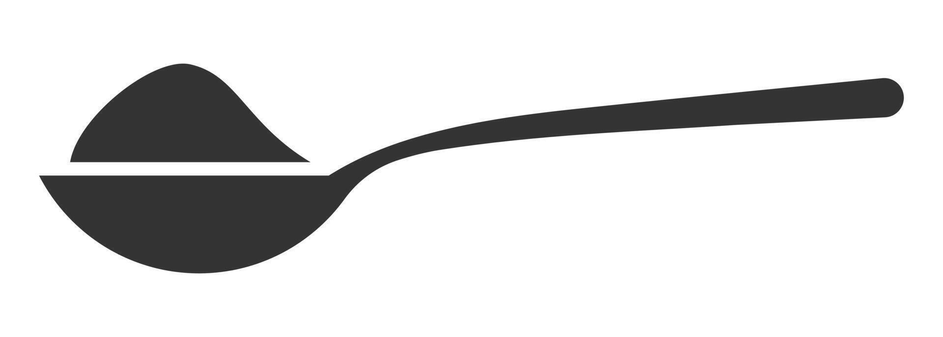 Illustration of a spoon with a measured ingredient, symbolizing cooking, baking, or nutrition. vector
