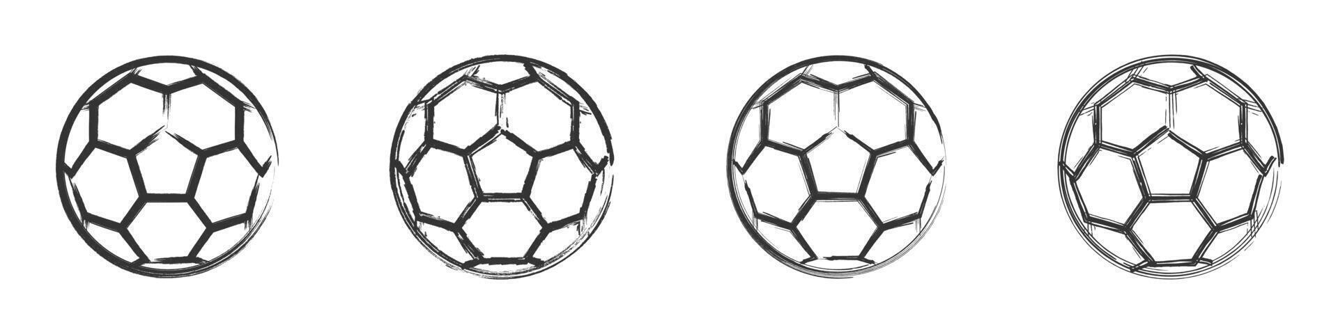 Hand-drawn soccer ball icon with a sketch style. Perfect for sports, football branding, or team logos. vector