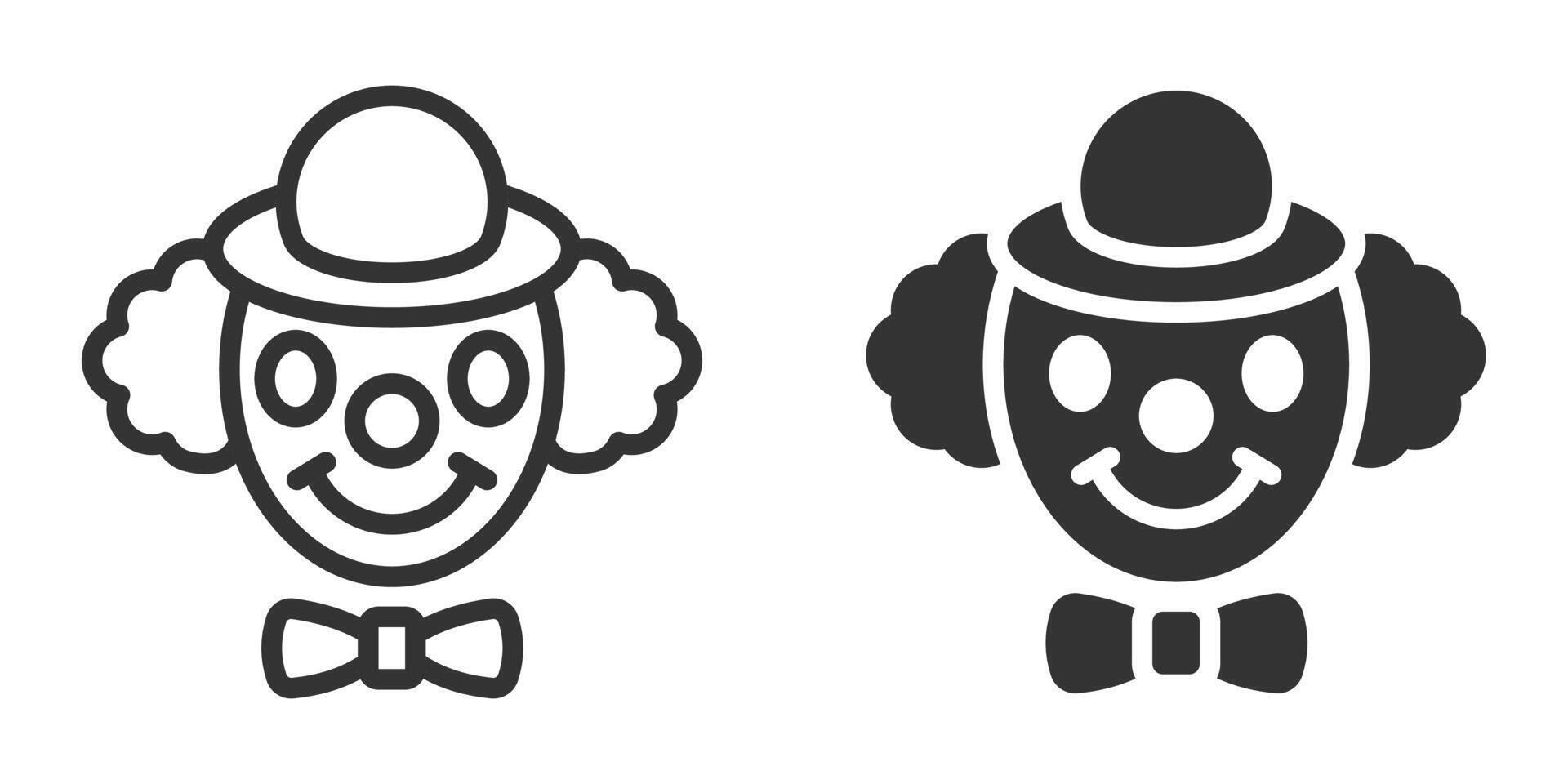 Illustration of clown faces in different styles, perfect for circus, entertainment, and party themes. vector