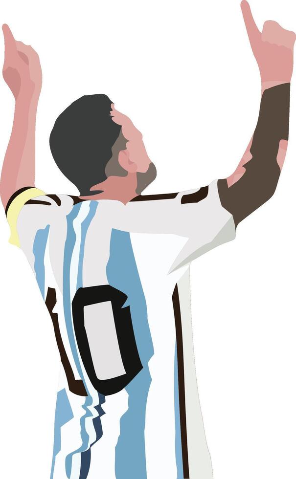 fútbol jugador celebrando con abierto brazos ilustración vector
