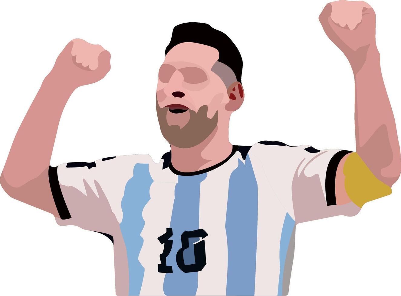 Lionel messi celebrating victory argentina national football team vector