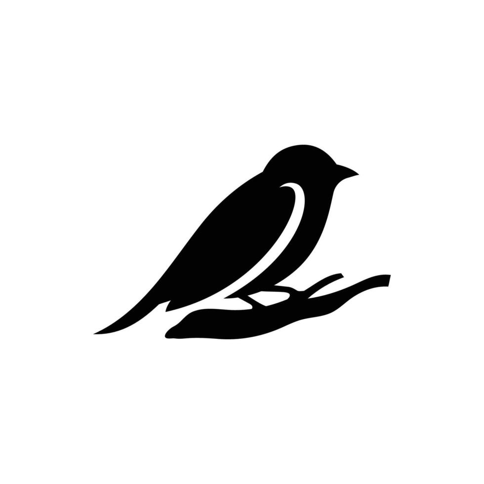 Bird logo on the branch vector