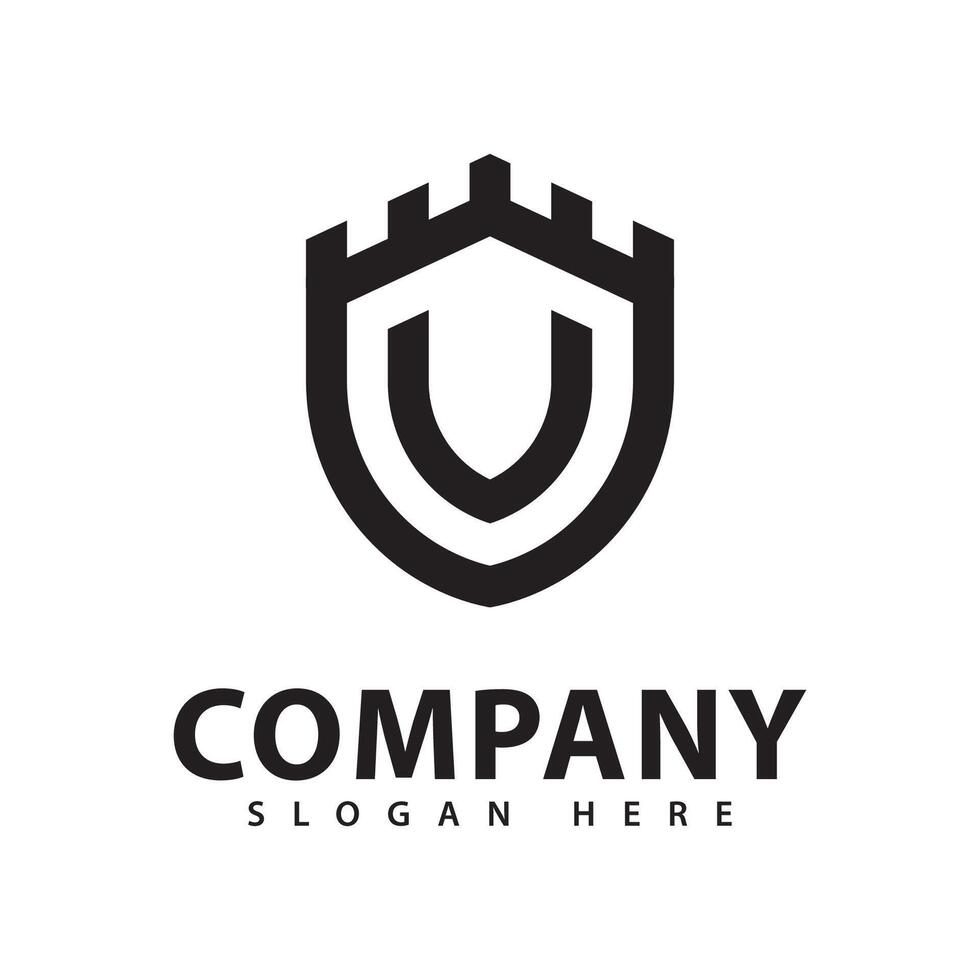 Simple Modern Shield Logo Template Illustration Design vector