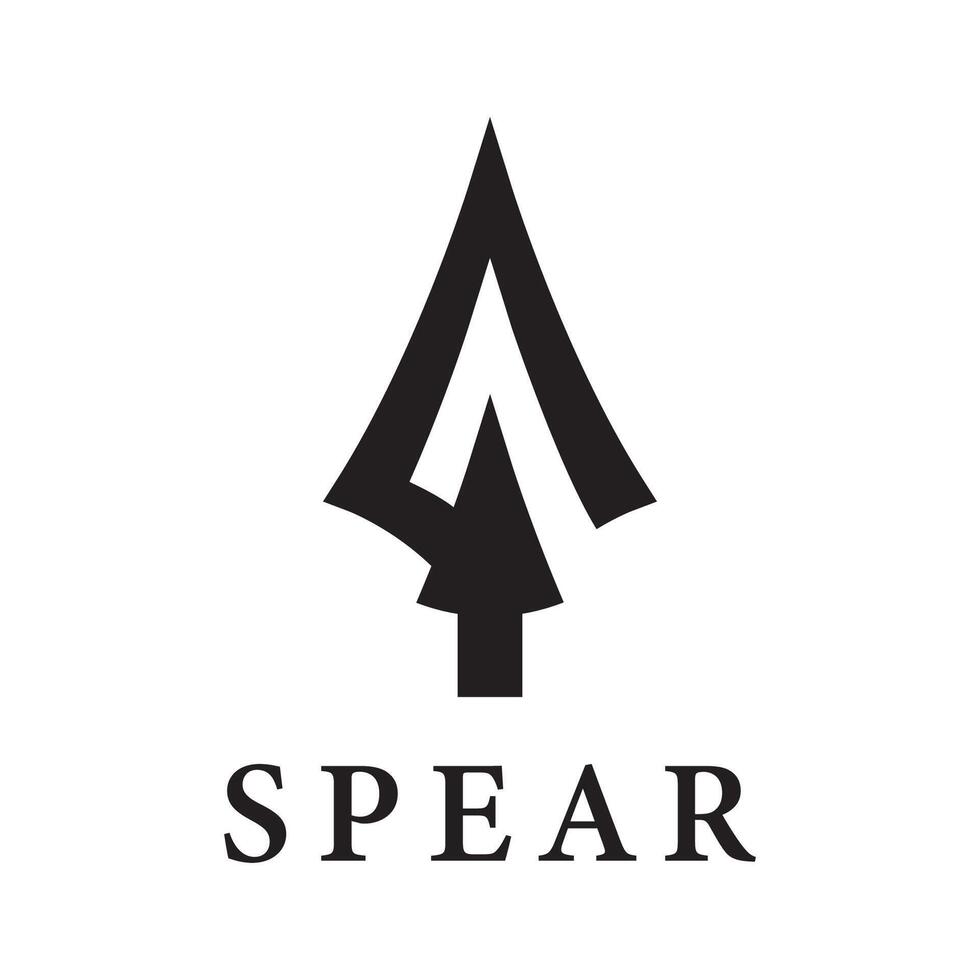 Spear logo icon template design vector