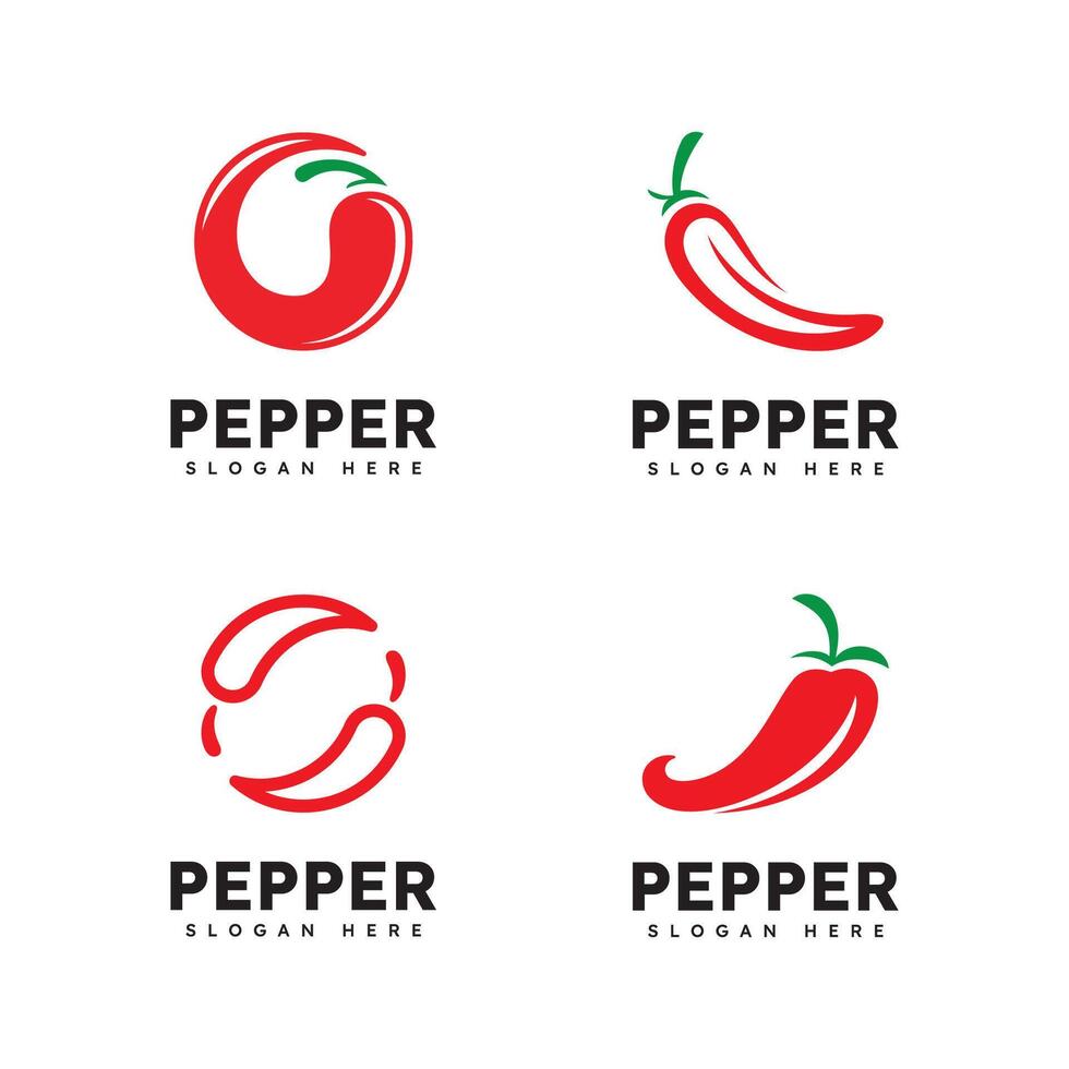 Spicy chili logo , red pepper logo icon template vector