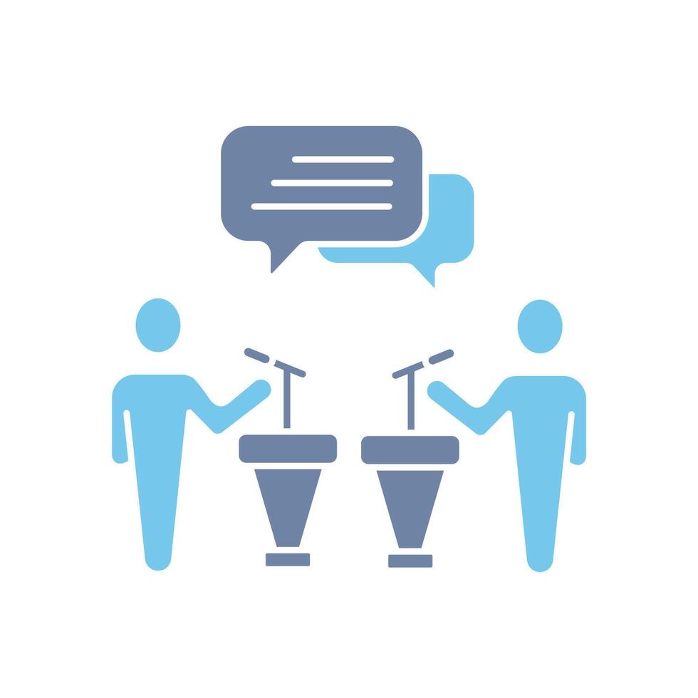debate concept line icon. Simple element illustration. debate concept outline symbol design. vector