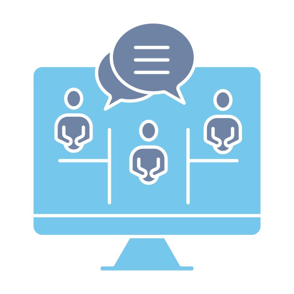 online meeting concept line icon. Simple element illustration. online meeting concept outline symbol design. vector
